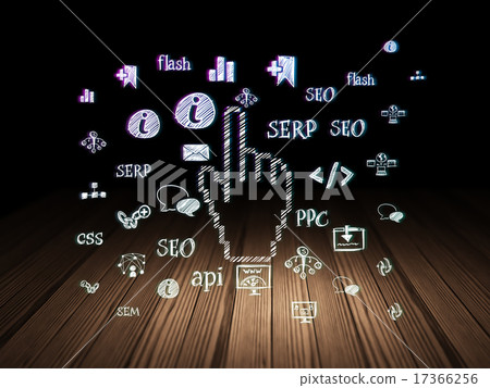 Web development concept: Mouse Cursor in grunge dark room Web development concept: Mouse Cursor in grunge dark room 17366256
