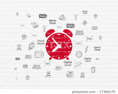 Time concept: Alarm Clock on wall background Time concept: Alarm Clock on wall background 17366270
