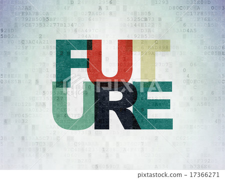 Time concept: Future on Digital Paper background Time concept: Future on Digital Paper background 17366271