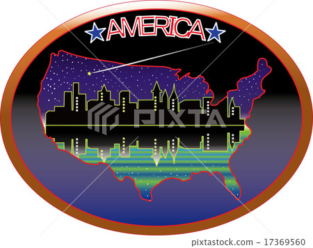 American map and skyscraper American map and skyscraper 17369560