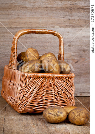 basket with fresh potatoes basket with fresh potatoes 17370671