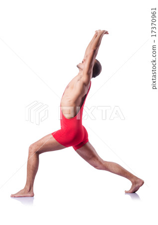 Young wrestler isolated on the white 17370961