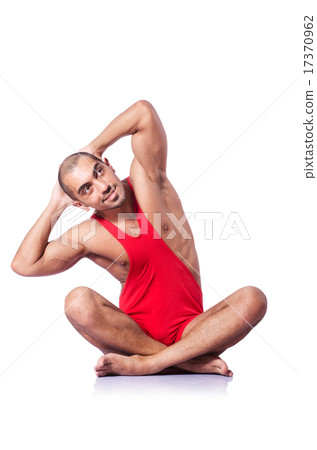 Young wrestler isolated on the white 17370962