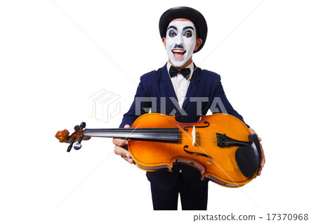 Man with face mask playing violin Man with face mask playing violin 17370968