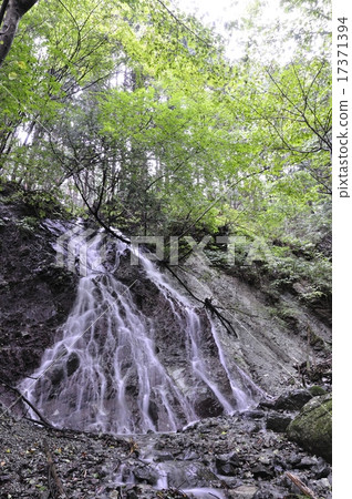 Waterfall in the forest with heavy rain 17371394