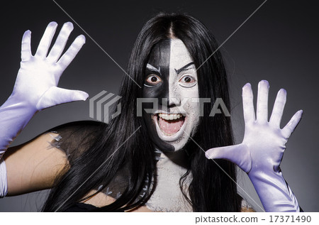 Scary monster in dark room 17371490