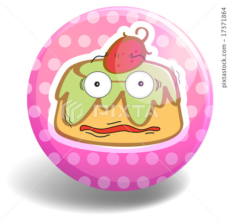 Custard cake on pink badge 17371864