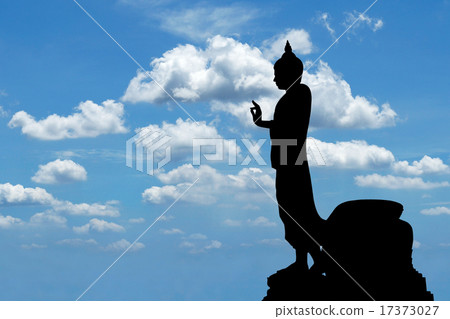 silhouette of  buddha image 17373027