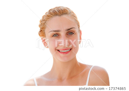 Portrait of young pretty woman isolated white Portrait of young pretty woman isolated white 17374865