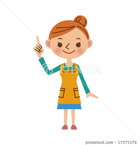 A housewife of a finger-pointing apron 17375378