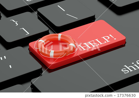 Help concept on keyboard button Help concept on keyboard button 17376630