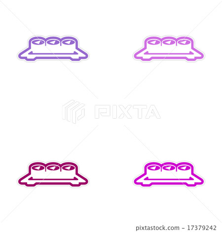 assembly sticker serving of sushi rolls on a plate assembly sticker serving of sushi rolls on a plate 17379242