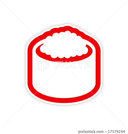 sticker sushi with caviar on a white background sticker sushi with caviar on a white background 17379244