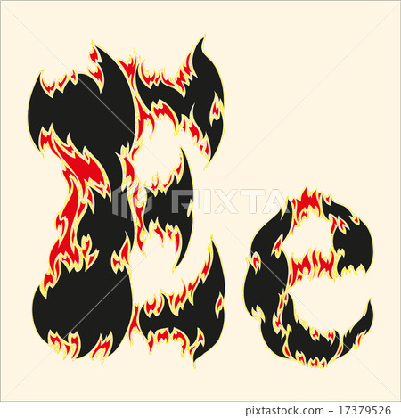 Fiery font Letter E Illustration on white background  17379526