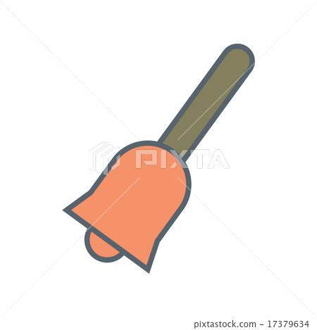 Flat with shadow icon and mobile application bell 17379634