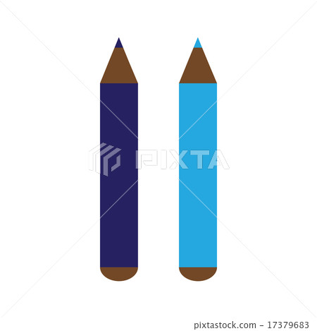 Flat with shadow icon and mobile application pencils 17379683