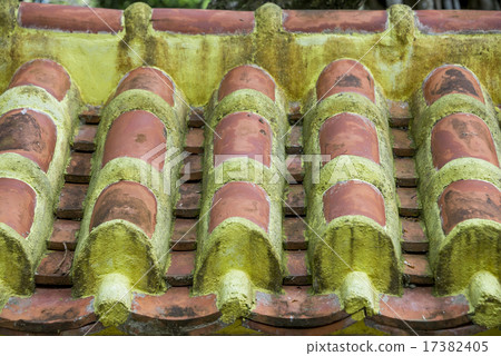 Okinawa's red roof tile 17382405