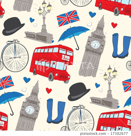 Vector hand drawn London pattern - Stock Illustration [17382677] - PIXTA