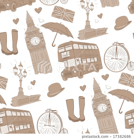 Vector hand drawn London pattern - Stock Illustration [17382686] - PIXTA