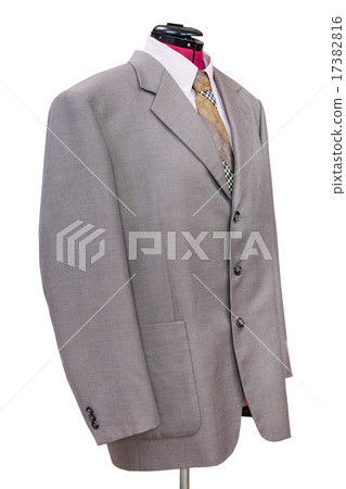 pink woolen jacket with shirt and tie isolated 17382816