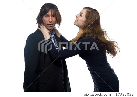 Aggressive woman and man Aggressive woman and man 17383852