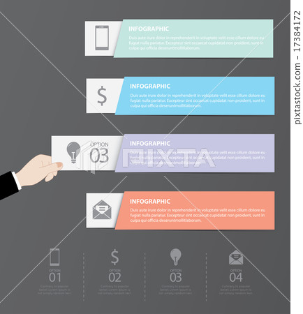 Infographic hand with label Infographic hand with label 17384172