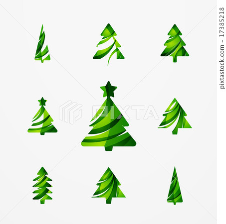 Download Set Of Abstract Christmas Tree Icons Business Stock Illustration 17385218 Pixta PSD Mockup Templates