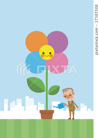 為鮮花供水的總統和行政人員 為鮮花供水的總統和行政人員 17385508