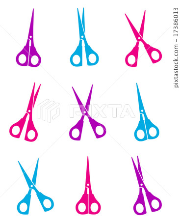 colorful isolated scissors set colorful isolated scissors set 17386013
