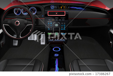 汽車控制台界面UI概念。原創設計 17386267