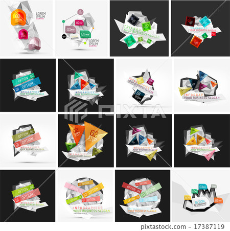 Set of abstract geometric infographic banner templates Set of abstract geometric infographic banner templates 17387119