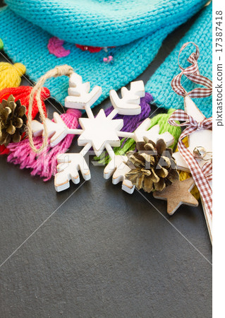wooden snowflake  17387418