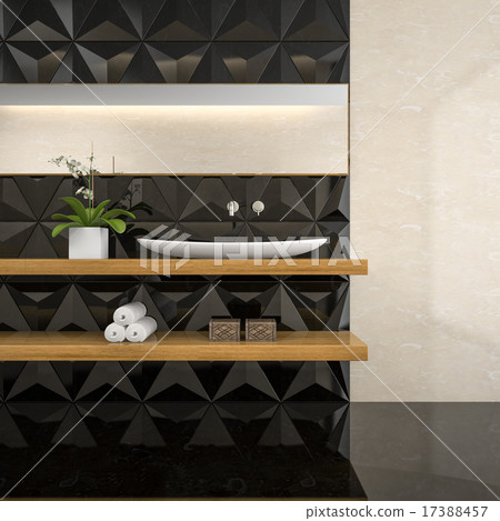 Part of interior of  stylish bathroom 3D rendering 17388457