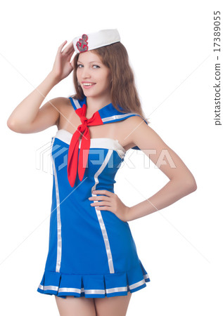 Travel attendant  isolated on the white 17389055