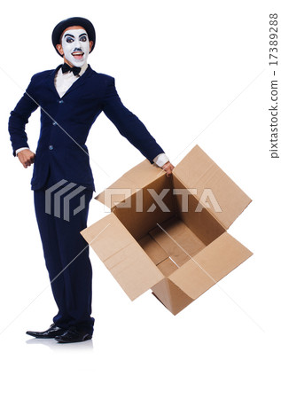 Man with cane in the box Man with cane in the box 17389288