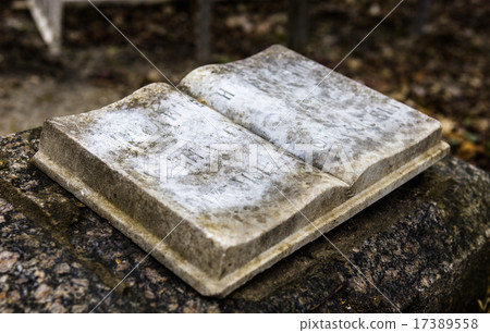 Stony book sculpture on the old gravestone Stony book sculpture on the old gravestone 17389558