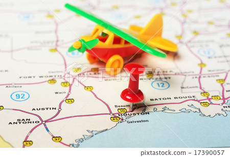 Houston  USA map airplane 17390057