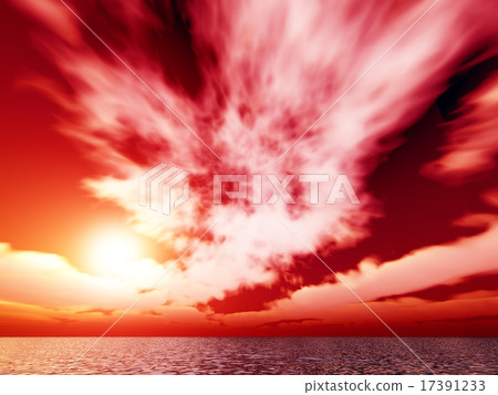 Wind and clouds with the sea 17391233