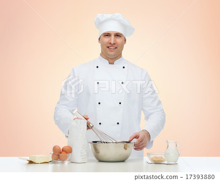 happy male chef cook baking happy male chef cook baking 17393880