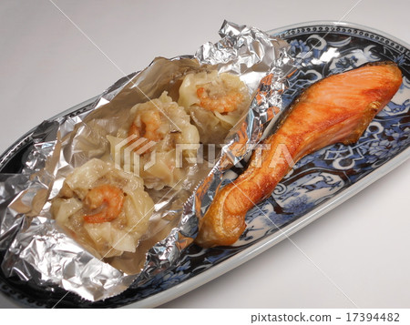 Grilled fish and steamed meat Grilled fish and steamed meat 17394482