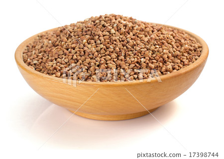 buckwheat in bowl isolated on white 17398744