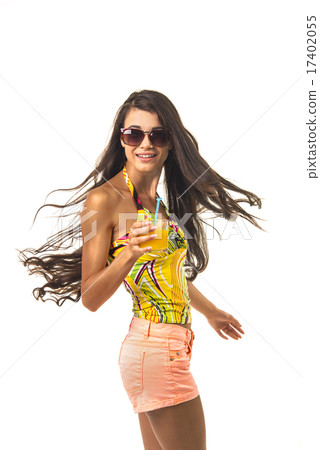 Gorgeous lady is turning back. 17402055