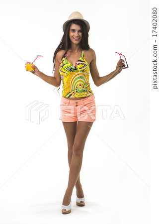 Mischievous lady in the straw hat. 17402080