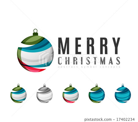 Set of abstract Christmas ball icons, business... - Stock Illustration ...