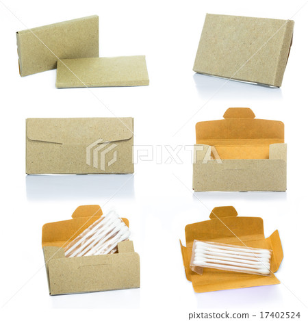 collection of cardboard paper box with cotton buds collection of cardboard paper box with cotton buds 17402524