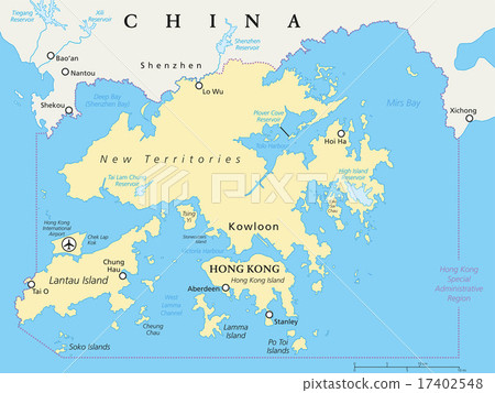 Hong Kong And Vicinity Political Map 17402548