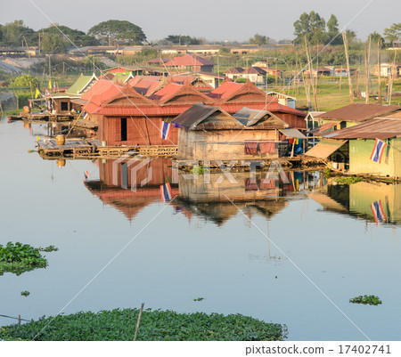 Floating house village in Thailand 17402741