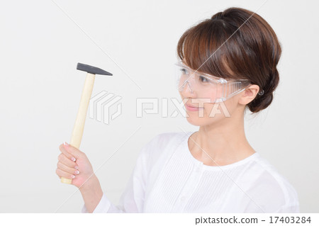 A woman with dustproof glasses A woman with dustproof glasses 17403284