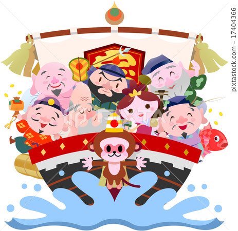 Year of the year Seven Lucky Gods treasure ships 17404366