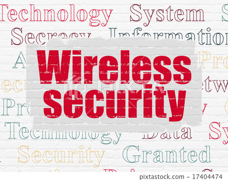Security concept: Wireless Security on wall background Security concept: Wireless Security on wall background 17404474